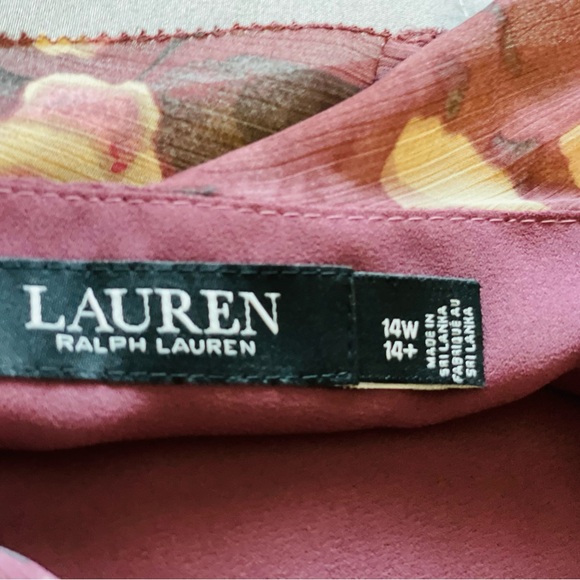 Lauren Ralph Lauren Floral Crinkle Georgette Belted Dress - Picture 11 of 17